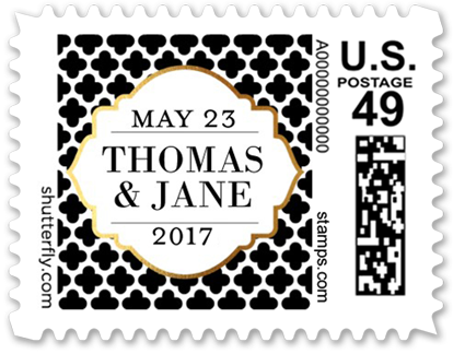 Patterned Date Personalized Postage Stamps