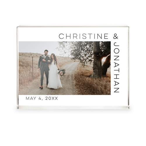 Forever Wedding Day Acrylic Block, 5x7, White, white