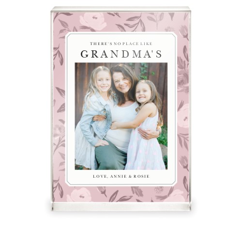 Floral Love Acrylic Block, 5x7, Pink, penelope