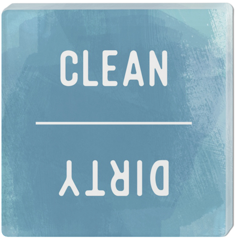 Clean Dirty Acrylic Magnet, 3x3, Blue
