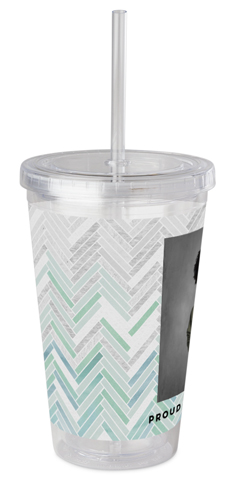 Gallery of One Acrylic Tumbler with Straw, 16oz, Multicolor