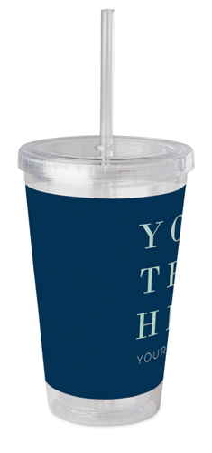 Your Text Here Acrylic Tumbler with Straw, 16oz, Multicolor