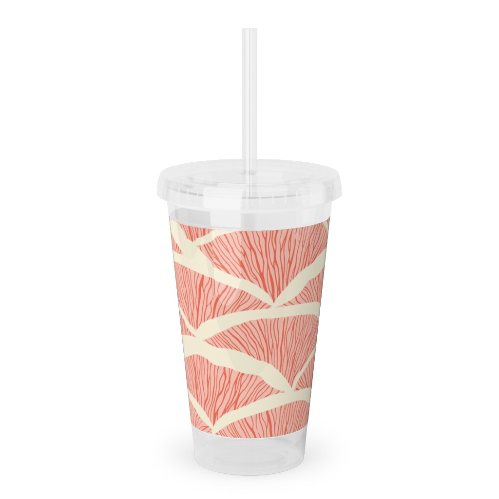 Gills - Peach Acrylic Tumbler with Straw, 16oz, Pink