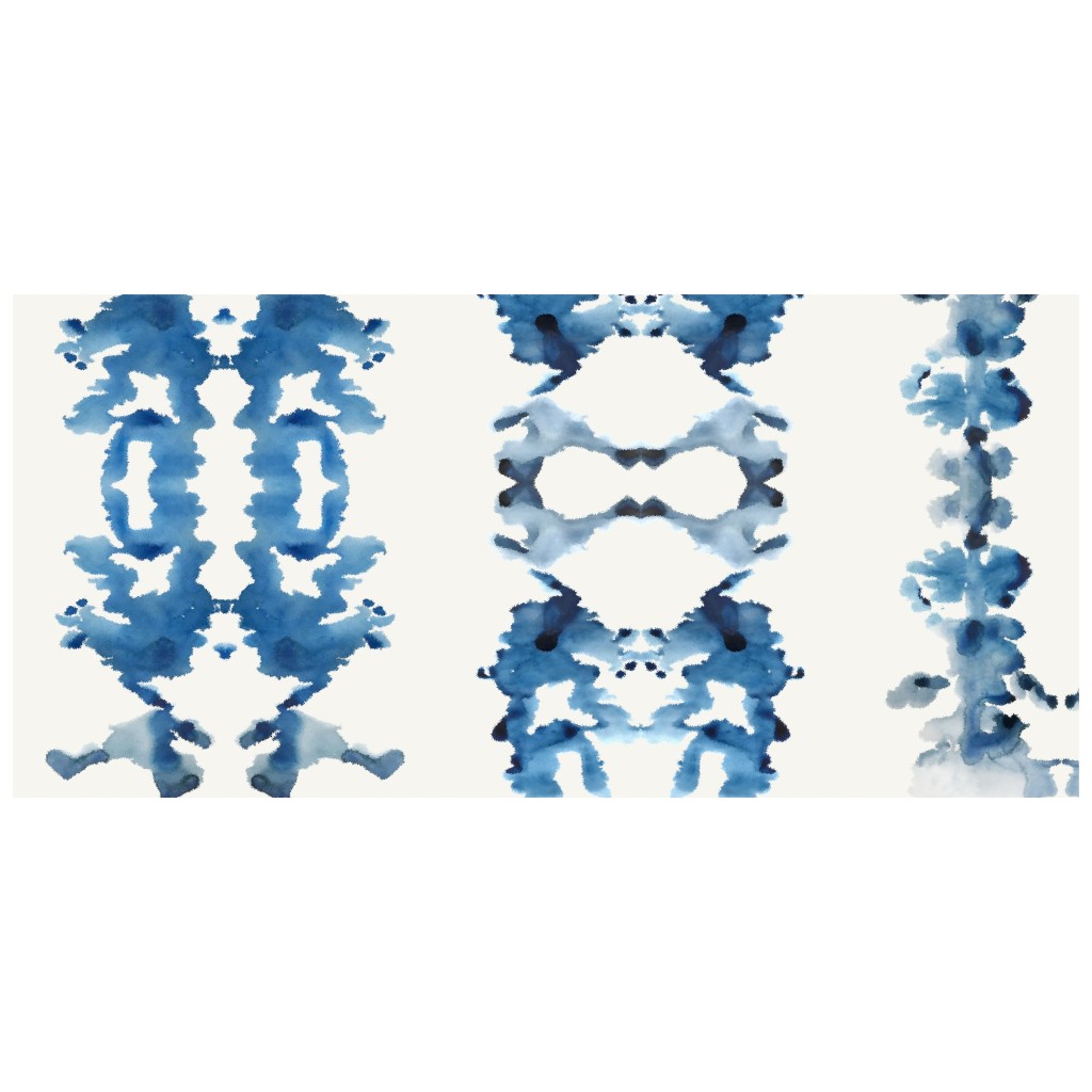 Small Rorschach Stripe Indigo Blues Acrylic Tumbler with Straw Shutterfly