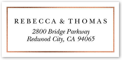 Dazzling Union Address Label, Orange, Matte, Peach