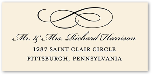 Timeless Calligraphy Address Label, Black, Matte