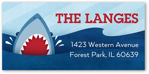 Shark Surprise Address Label, Blue, Address Label, Matte