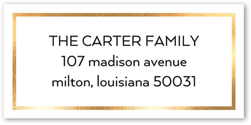 Framed Shine Address Label, White, Address Label, Matte