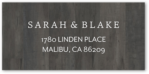 Simple Woodgrain Address Label, Gray, Address Label, Matte