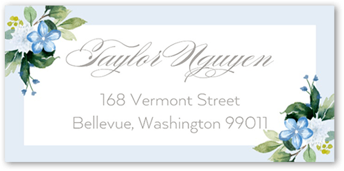 Sprouted Beginnings Address Label, Blue, Address Label, Matte, Glacier