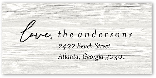 Painted Wood Address Label, White, Address Label, Matte, White
