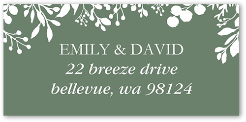 Botanical Edge Address Label, Green, Address Label, Matte