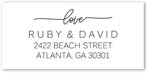 Cursive Style Address Label, White, Address Label, Matte