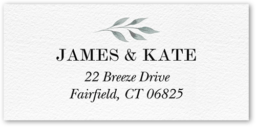 Soft Leaves Address Label, Grey, Address Label, Matte, Ore