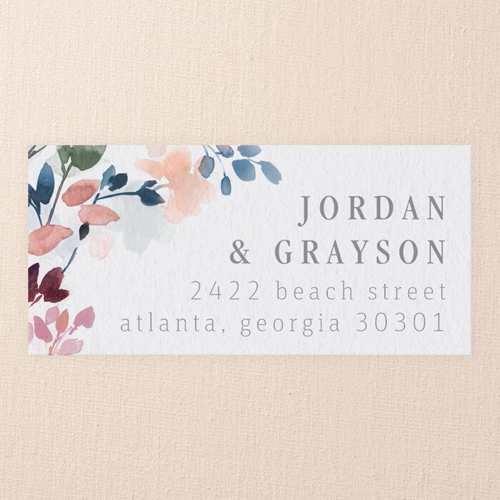 Wild Watercolor Address Label, Blue, Address Label, Matte