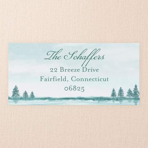 Misty Mountains Address Label, Grey, Address Label, Matte, Hemlock