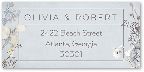 Wildflowers Address Label, Grey, Address Label, Matte, Whisper Gray