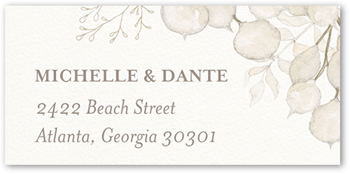 Quiet Sprigs Address Label, Grey, Address Label, Matte, Whisper Gray