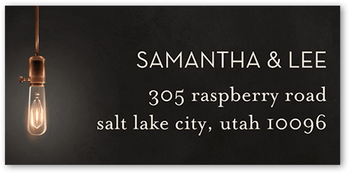 Bright Bulbs Address Label, Grey, Address Label, Matte, Charcoal