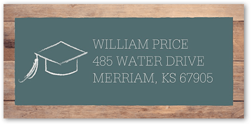 Classy Commencement Address Label, Green, Address Label, Matte, Fern