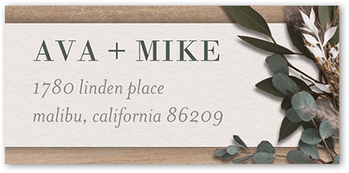 Rustic Foliage Wedding Address Label, Beige, Address Label, Matte
