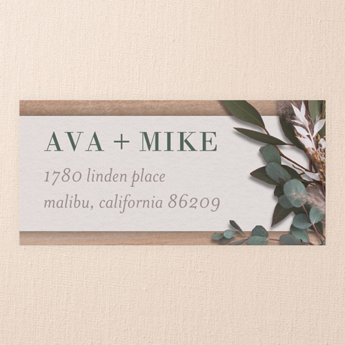 Rustic Foliage Wedding Address Label, Beige, Address Label, Matte, Tan