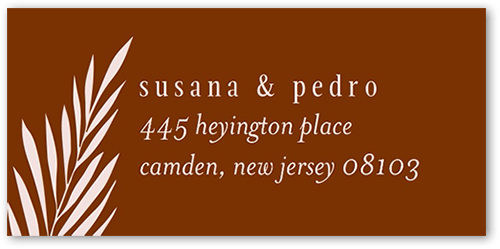 Brilliant Pampas Wedding Address Label, Brown, Address Label, Matte