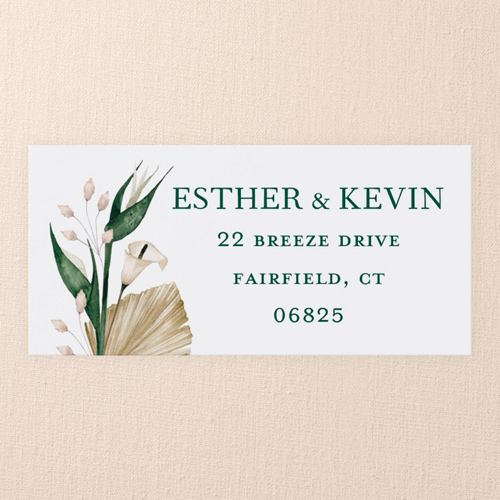 Tropical Flora Wedding Address Label, White, Address Label, Matte