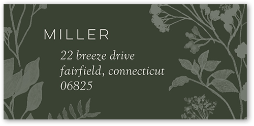 Graceful Corners Address Label, Green, Address Label, Matte, Pine