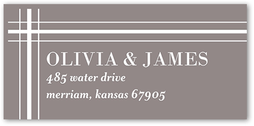 Set Stripe Address Label, Grey, Address Label, Matte, Pewter