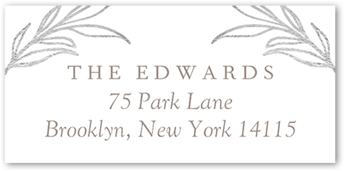 Ornate Oval Address Label, Grey, Address Label, Matte, Silver