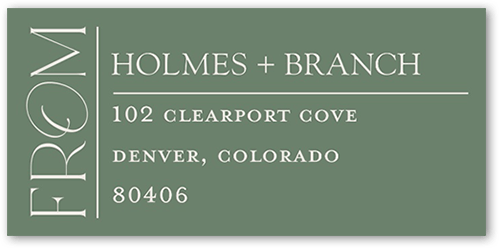 Fancy Feature Address Label, Green, Address Label, Matte