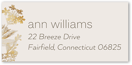 Golden Grace Address Label, Gray, Address Label, Matte, Gray