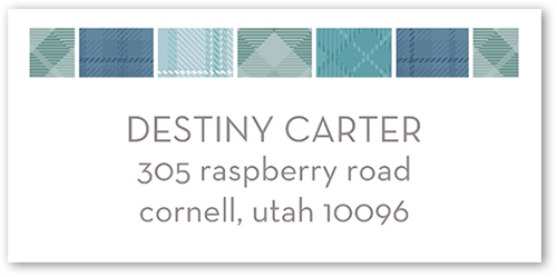 Blocky Tile Address Label, Blue, Address Label, Matte