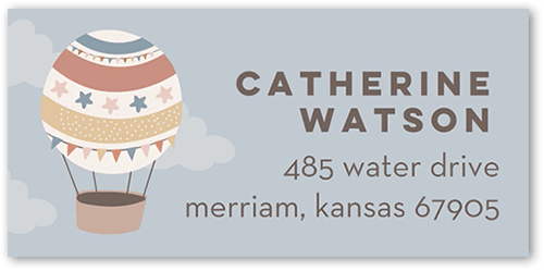 Balloon Travels Address Label, Grey, Address Label, Matte, Whisper Gray