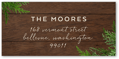 Handwritten Wreath Address Label, Brown, Address Label, Matte, Chocolate