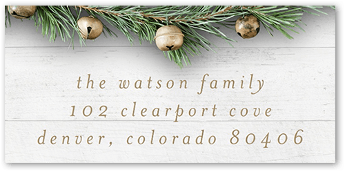 Garland Bells Address Label, White, Address Label, Matte