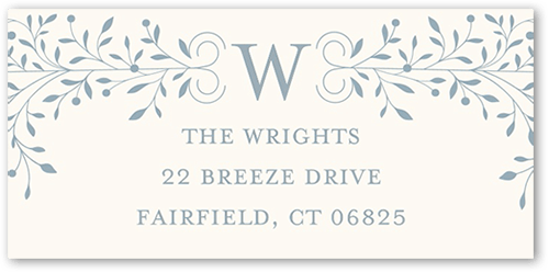 Foil Botanical Joy Address Label, Grey, Address Label, Matte, Silver