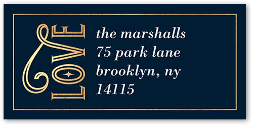 Deco Party Address Label, Yellow, Address Label, Matte, Golden