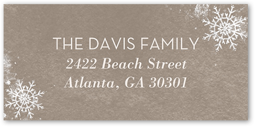 Snowy Elegance Address Label, Beige, Address Label, Matte