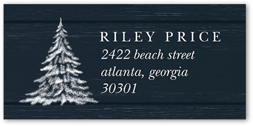 Tree Glow Address Label, Blue, Address Label, Matte, Midnight