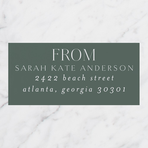 Proud Type Address Label, Green, Address Label, Matte