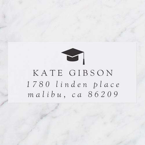 Tiny Cap Address Label, White, Address Label, Matte