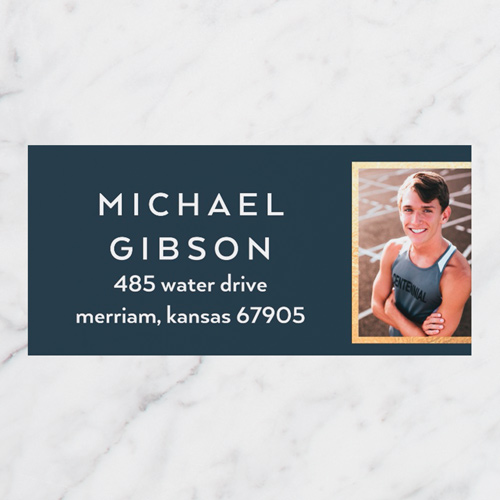 Big Era Address Label, Blue, Address Label, Matte, Navy