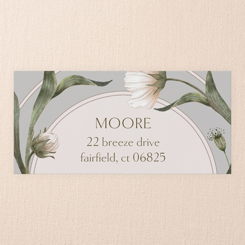 Enveloping Perennial Wedding Address Label, Gray, Address Label, Matte