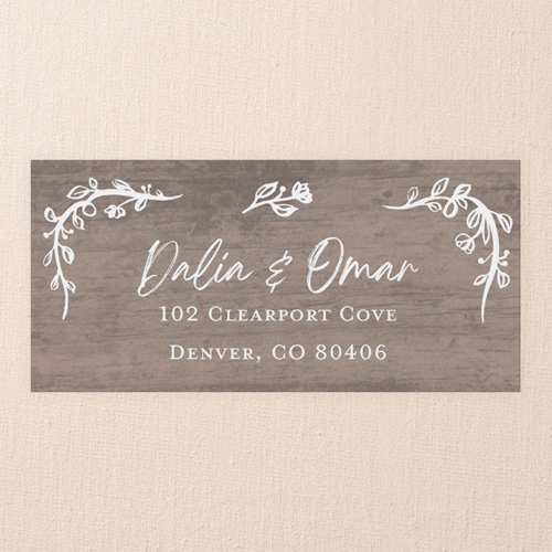 Laurels Of Love Wedding Address Label, Brown, Address Label, Matte