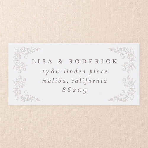 Delicate Florals Wedding Address Label, White, Address Label, Write Your Own Greeting, Matte
