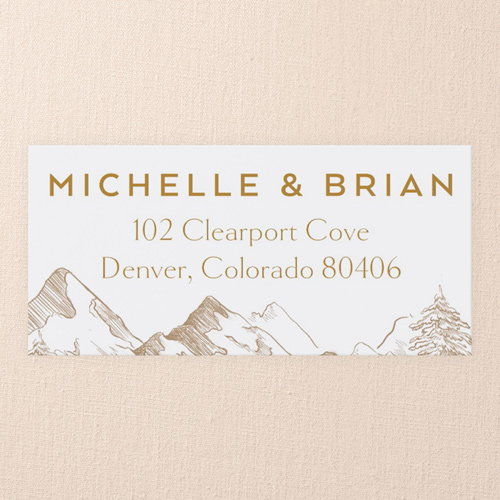 Alpine Affection Wedding Address Label, Brown, Address Label, Matte