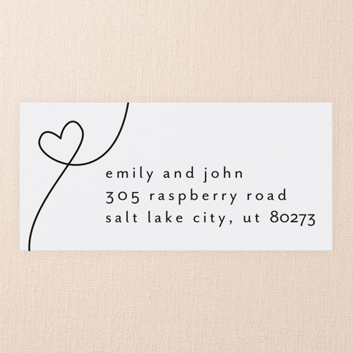 Hearts Entwined Wedding Address Label, White, Address Label, Matte