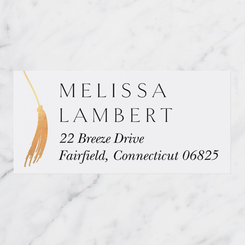 Swaying Tassel Address Label, White, Address Label, Matte